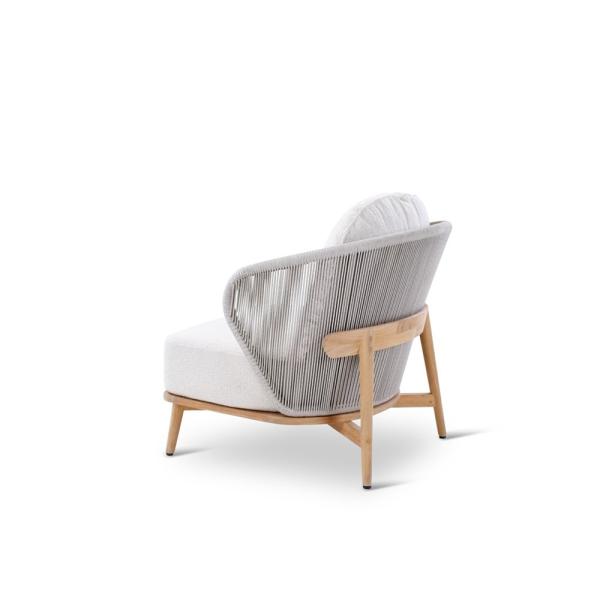GABOR lounge chair teak naturel, grey weaving incl cushions clay