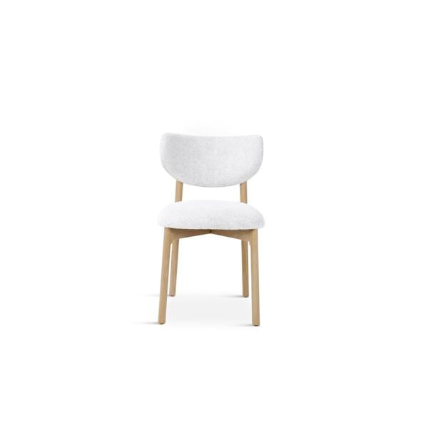 BLAKE chair ivory, wooden legs naturel