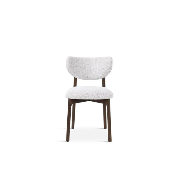 BLAKE chair stone, wooden legs dark brown