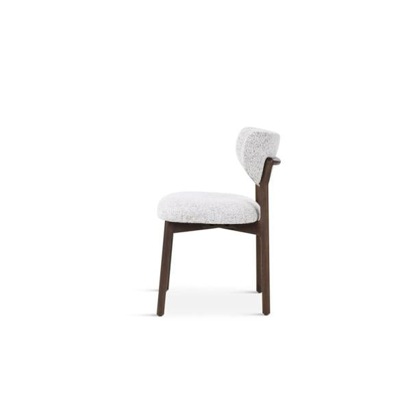 BLAKE chair stone, wooden legs dark brown
