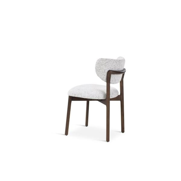 BLAKE chair stone, wooden legs dark brown