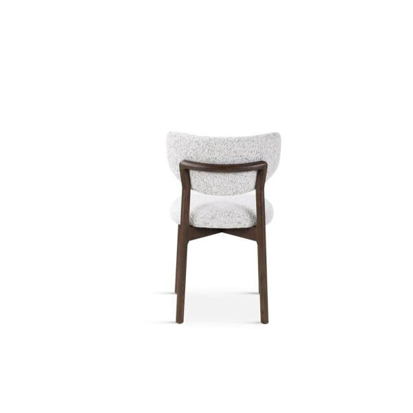 BLAKE chair stone, wooden legs dark brown