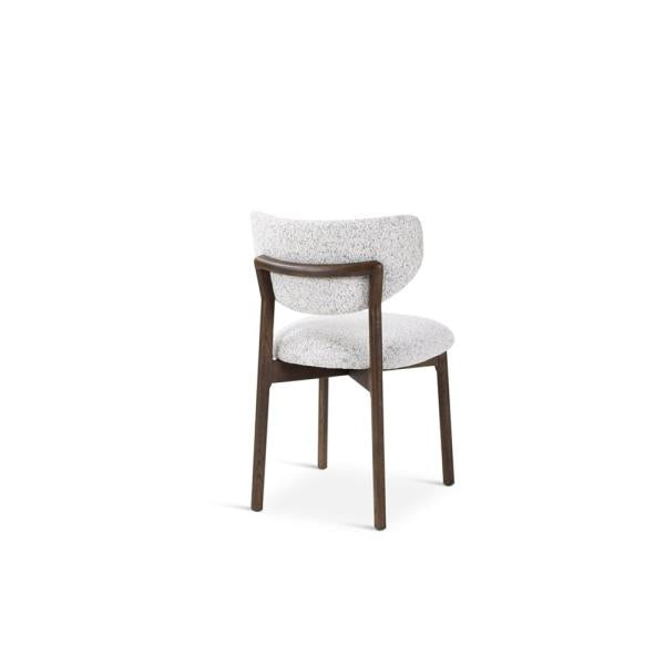 BLAKE chair stone, wooden legs dark brown