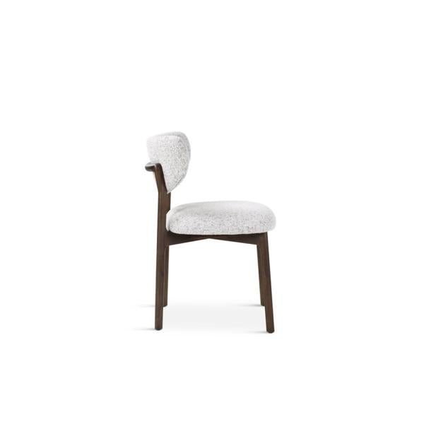 BLAKE chair stone, wooden legs dark brown