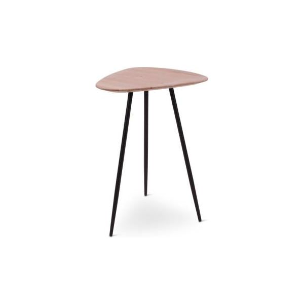 CODA side table 38 naturel, metal legs signal black