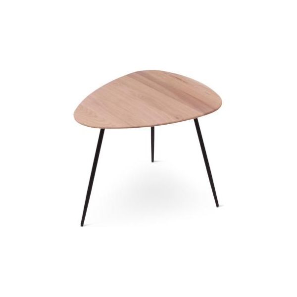 CODA side table 38 naturel, metal legs signal black