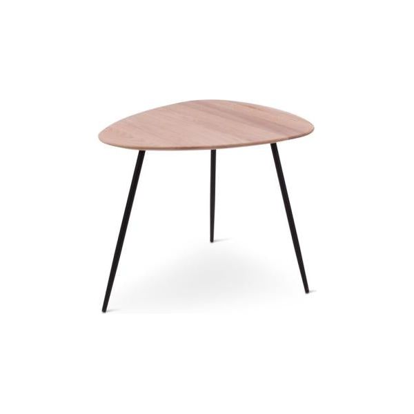 CODA side table 38 naturel, metal legs signal black