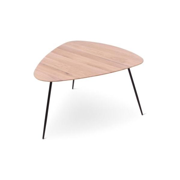 CODA side table 38 naturel, metal legs signal black