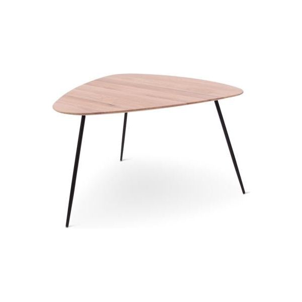 CODA side table 38 naturel, metal legs signal black