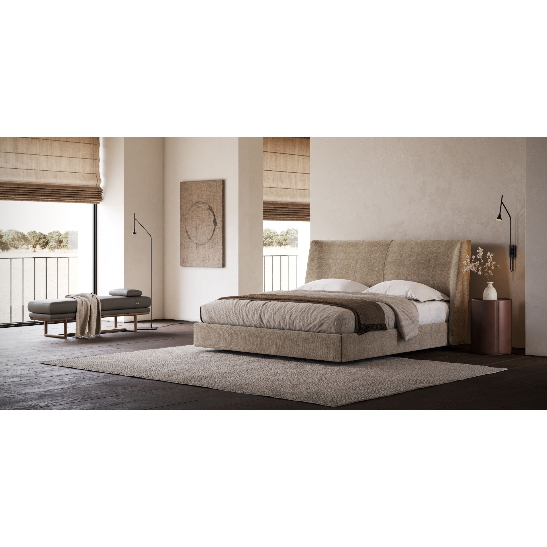 HENRY L BENCH: Clarence – Modern Upholstered Accent Bench for Living Room, Bedroom & Entryway