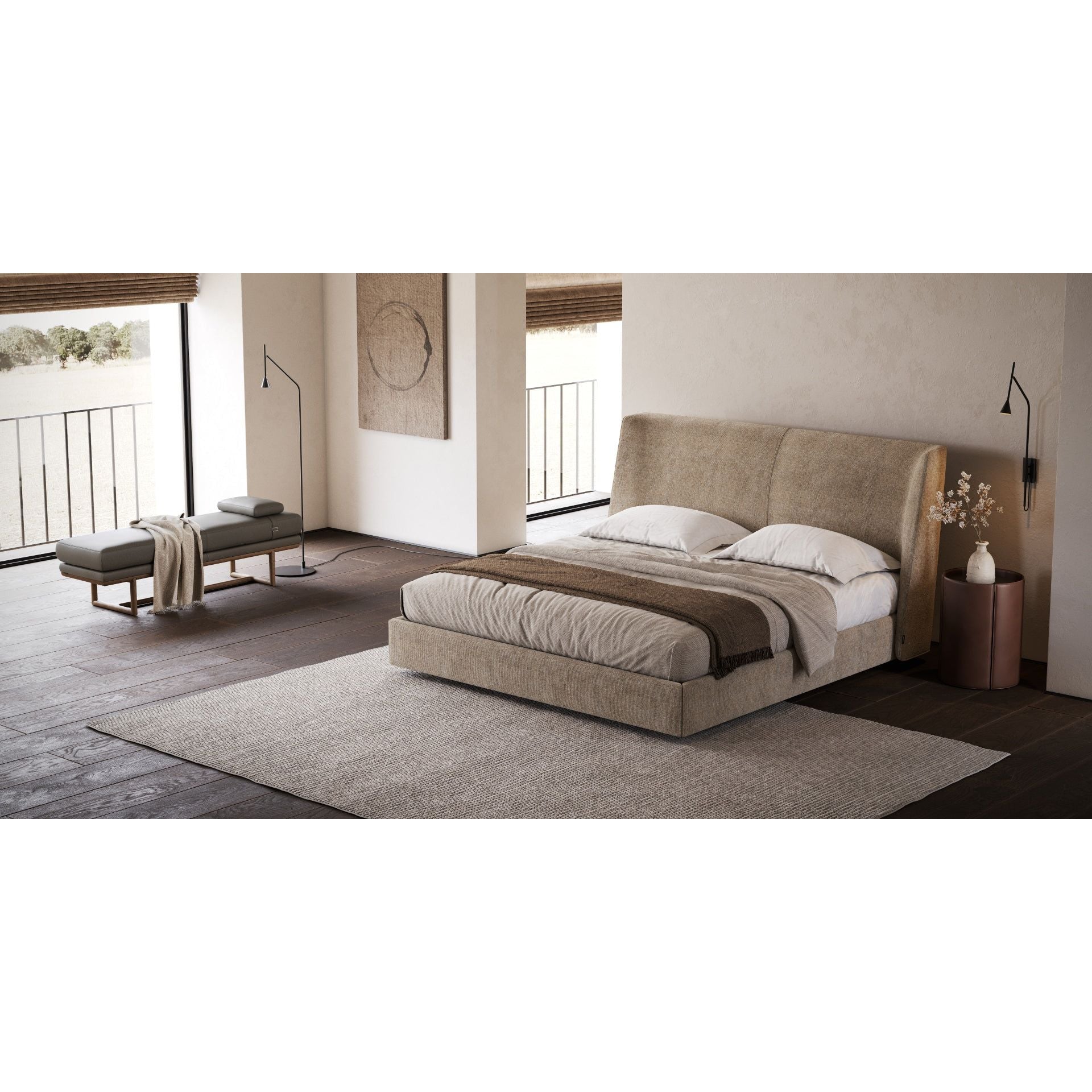 HENRY L BENCH: Clarence – Modern Upholstered Accent Bench for Living Room, Bedroom & Entryway