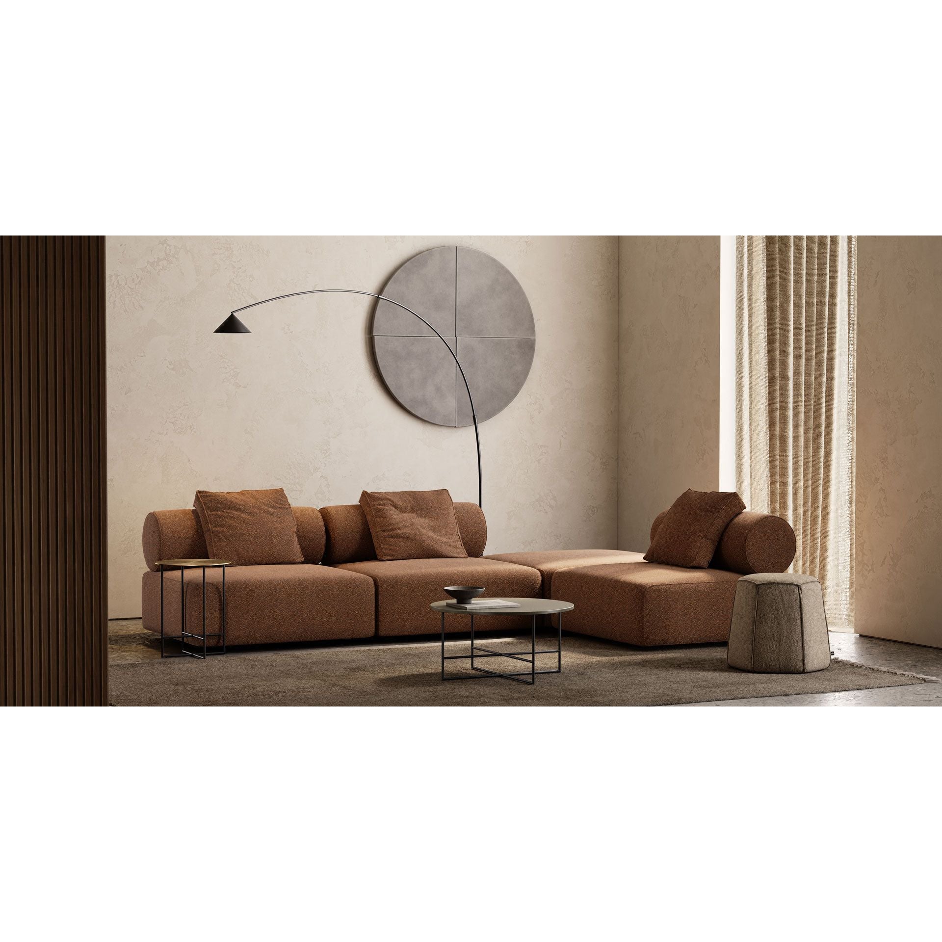 SHINTO Pouf Central Module: Avalon – Stylish Modular Sofa Accessory for Modern Living Rooms