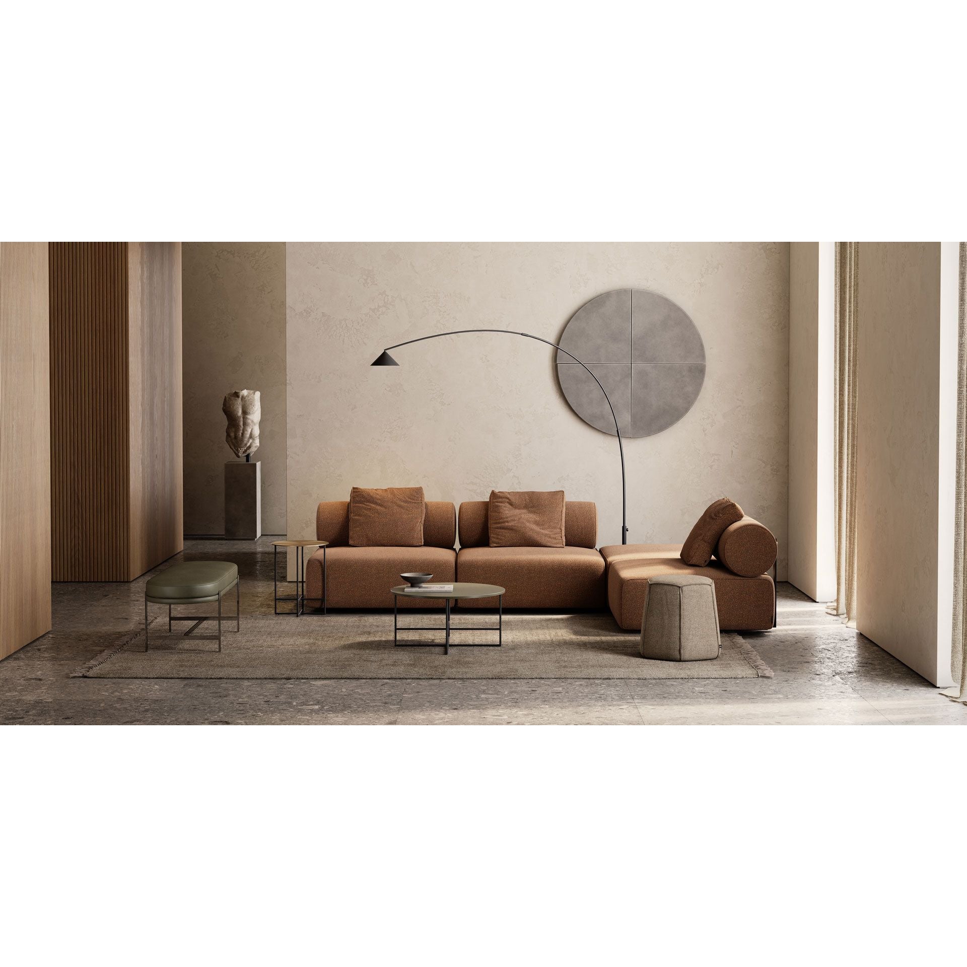 SHINTO Pouf Central Module: Avalon – Stylish Modular Sofa Accessory for Modern Living Rooms