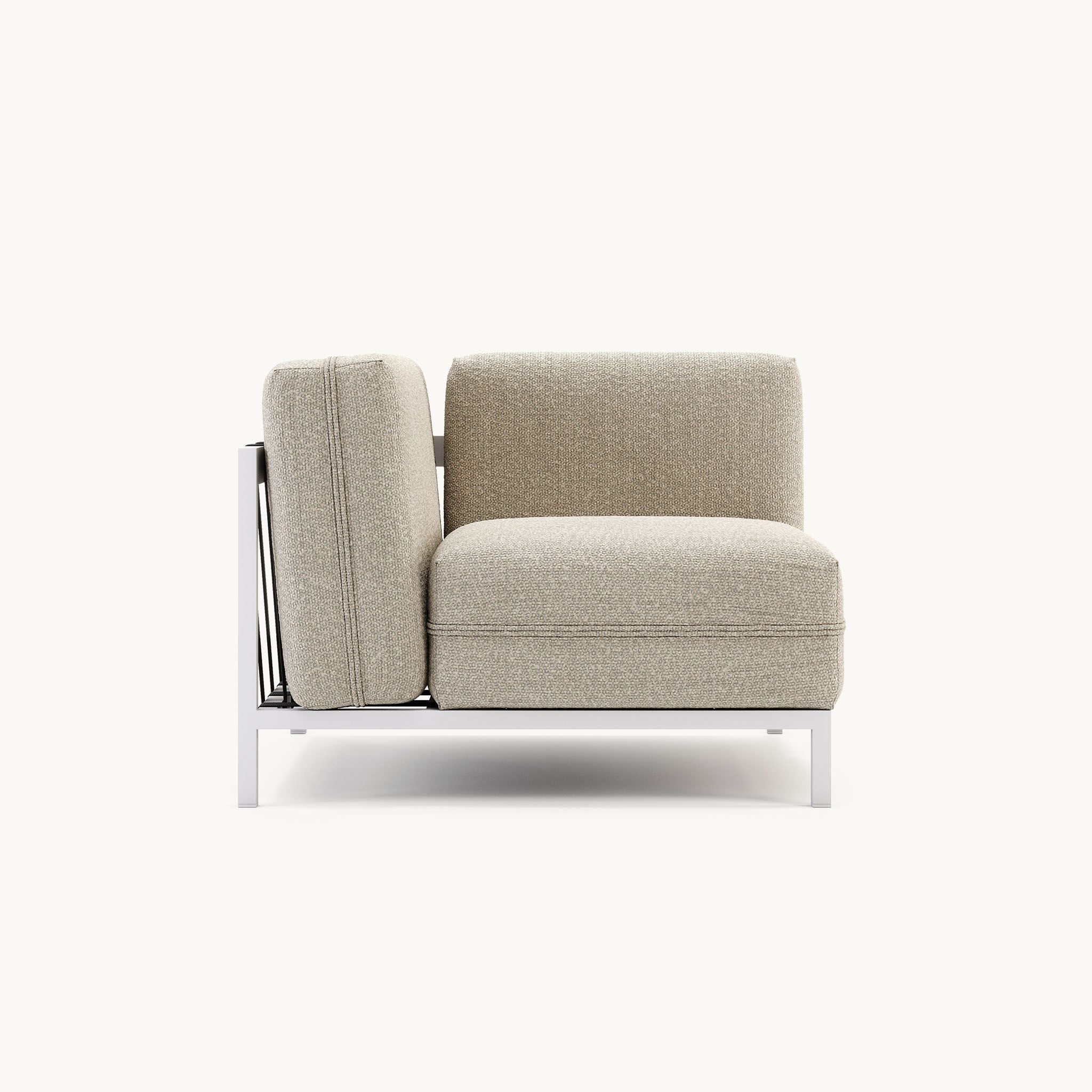 BONDI Corner Module: Tropea  – Modern Outdoor Sectional Sofa Piece, Stylish Black Steel Frame, Perfect for Patio or Garden