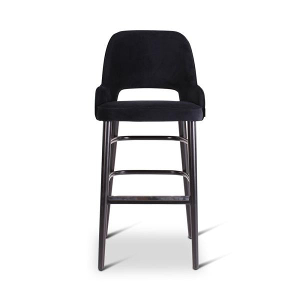 GIL bar chair with round wooden legs