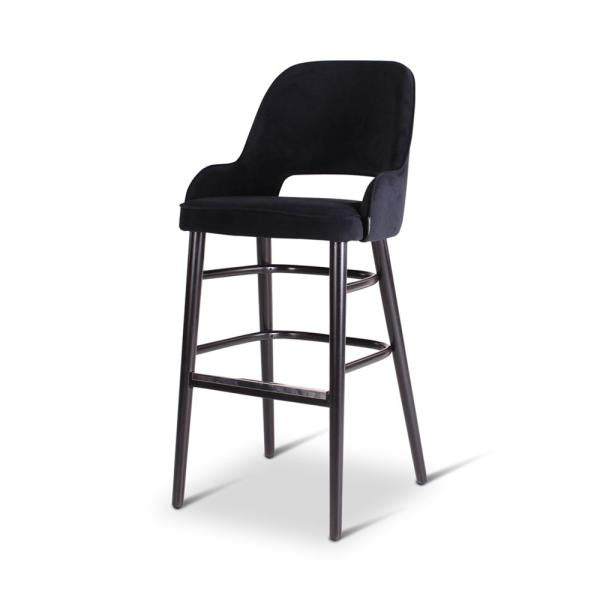 GIL bar chair with round wooden legs