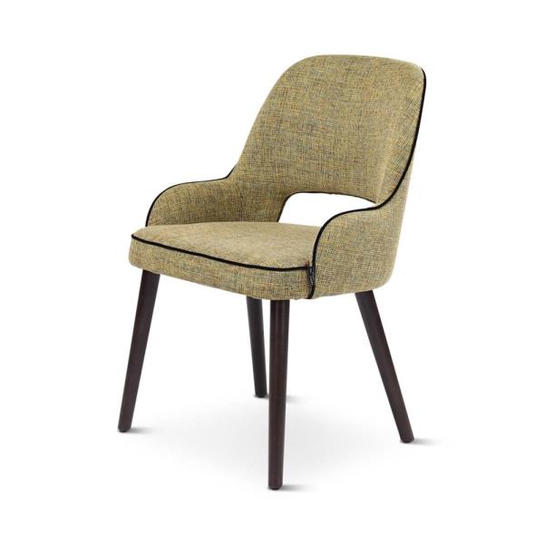 GIL armchair with round wooden legs