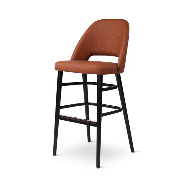 JOY bar chair with round wooden legs