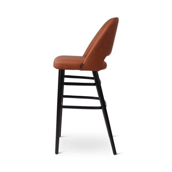 JOY bar chair with round wooden legs