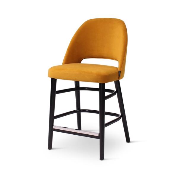 JOY counter chair with round wooden legs