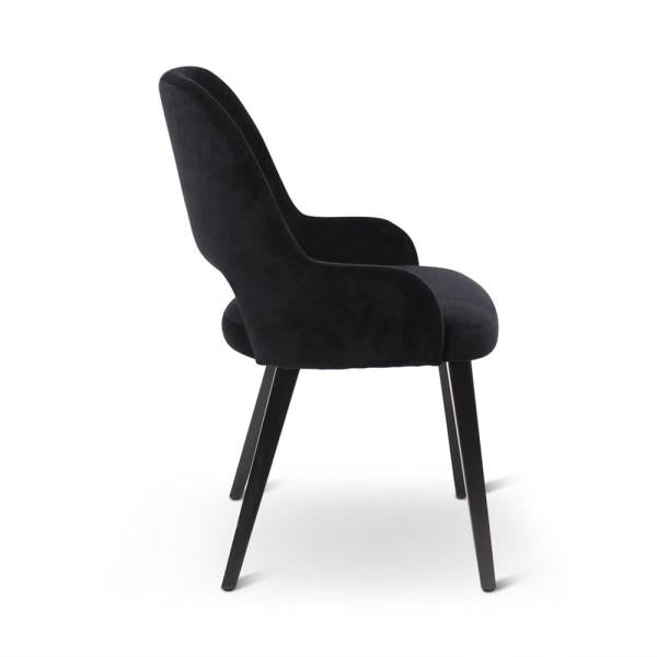 LOU armchair with square wooden legs