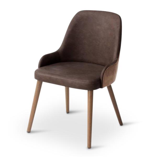 MAY armchair with round wooden legs