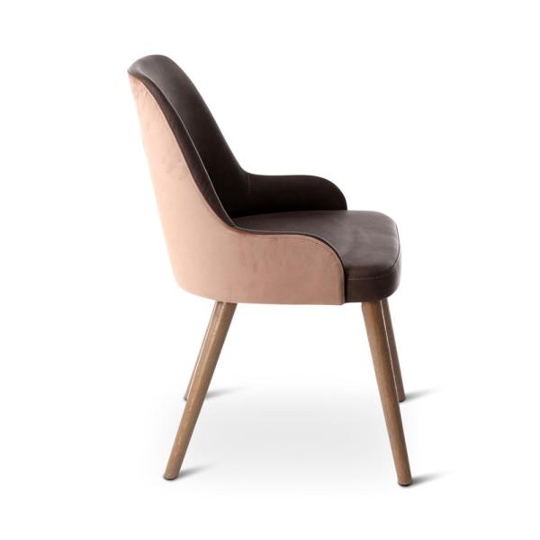 MAY armchair with round wooden legs