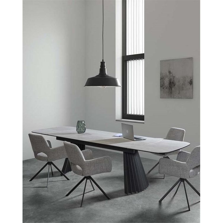 MILOU rotating armchair bisque, anthracite metal legs