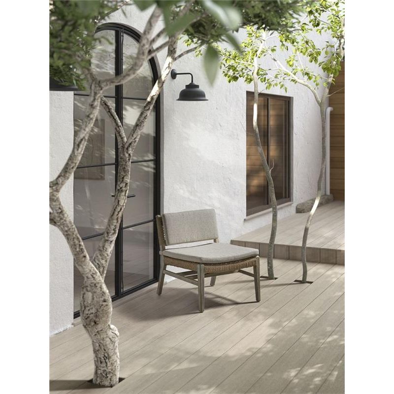 NAOMI loungechair teak grey, beige weaving, incl cushions beige