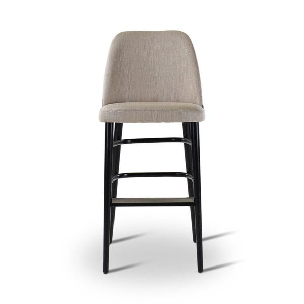 PAM bar chair with round wooden legs