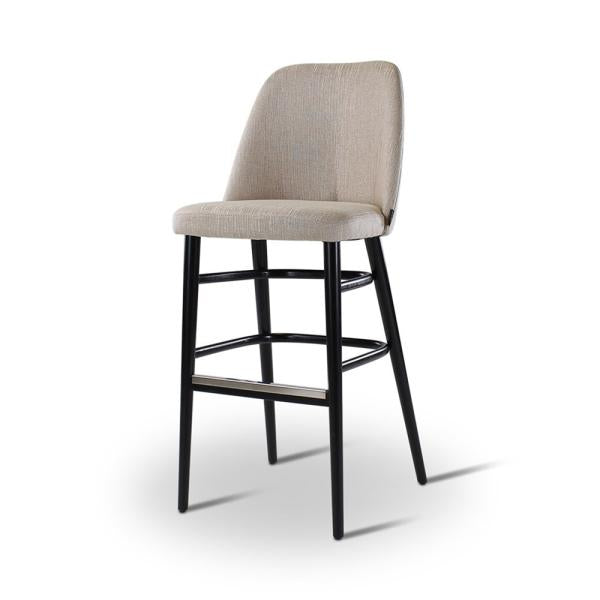 PAM bar chair with round wooden legs