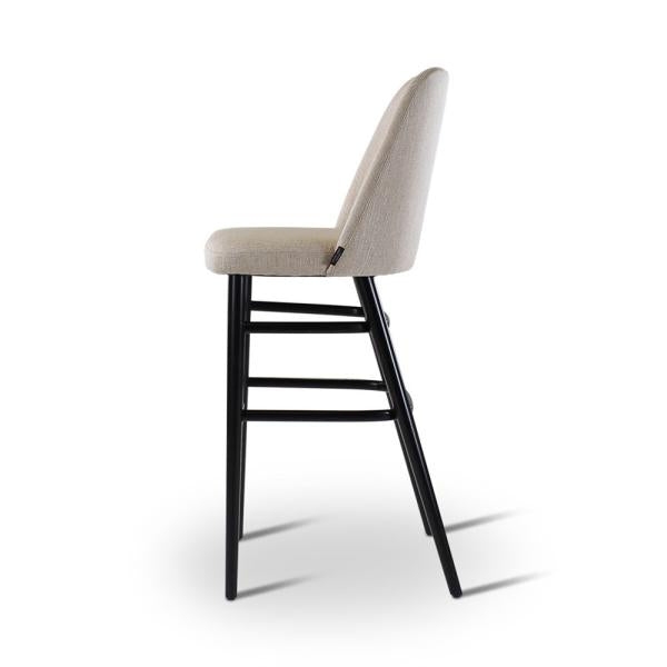PAM bar chair with round wooden legs