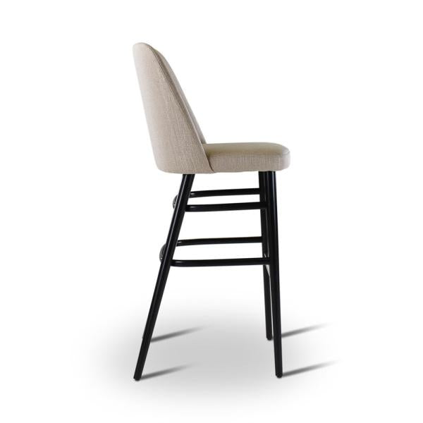PAM bar chair with round wooden legs