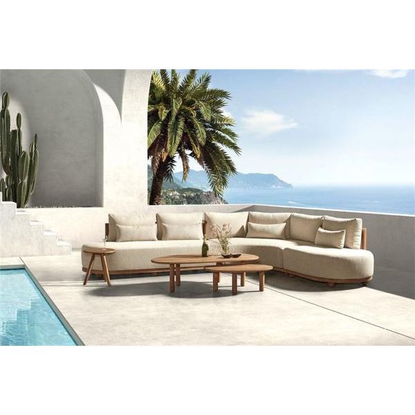 PISANG lounge set teak naturel incl cushion set cream