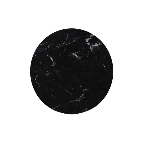 PRIMO side table 60 marble black, black iron leg