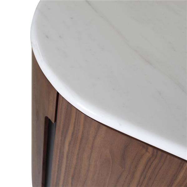 AMANDINE dressoir walnut, white marble top