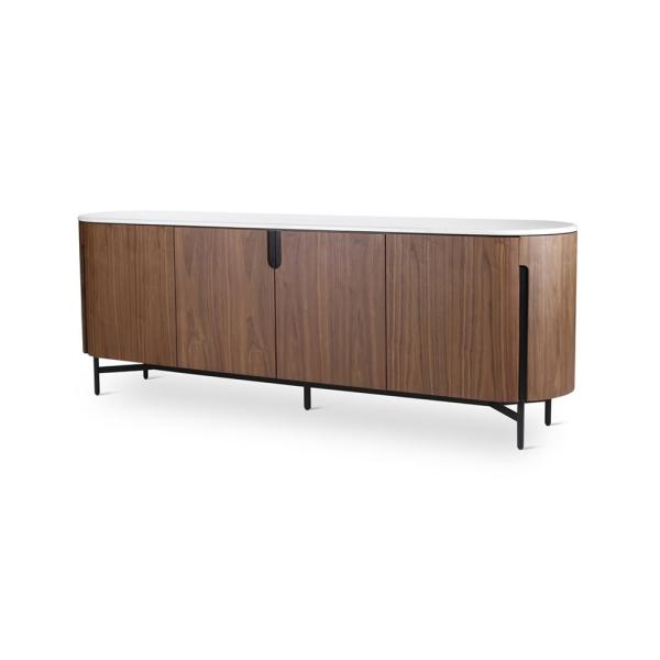 AMANDINE dressoir walnut, white marble top