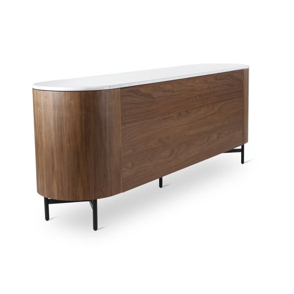 AMANDINE dressoir walnut, white marble top