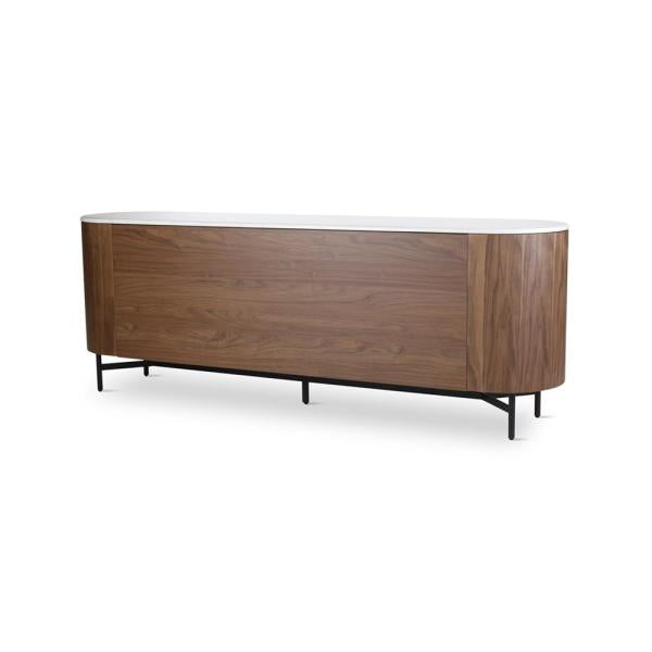 AMANDINE dressoir walnut, white marble top
