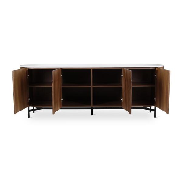 AMANDINE dressoir walnut, white marble top