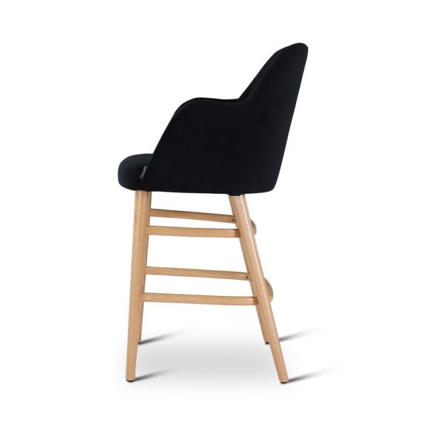 SUE counter chair with round wooden legs
