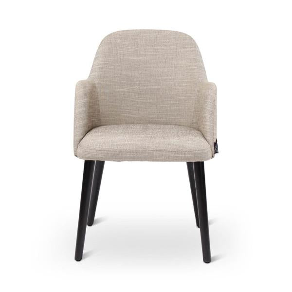 SUE armchair with round wooden legs