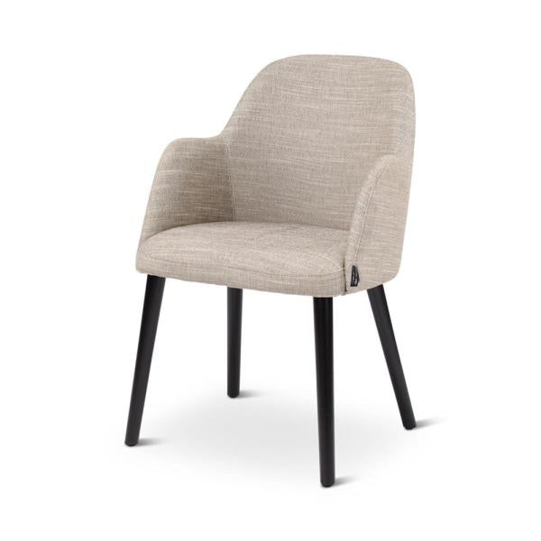 SUE armchair with round wooden legs