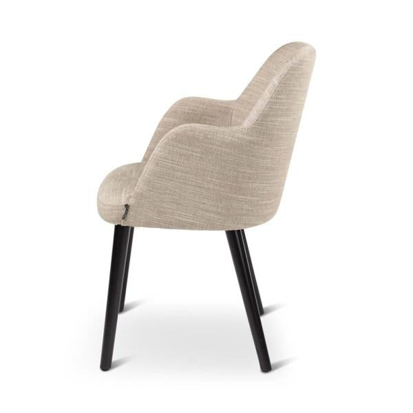SUE armchair with round wooden legs