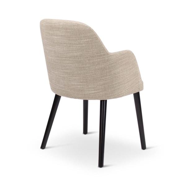 SUE armchair with round wooden legs