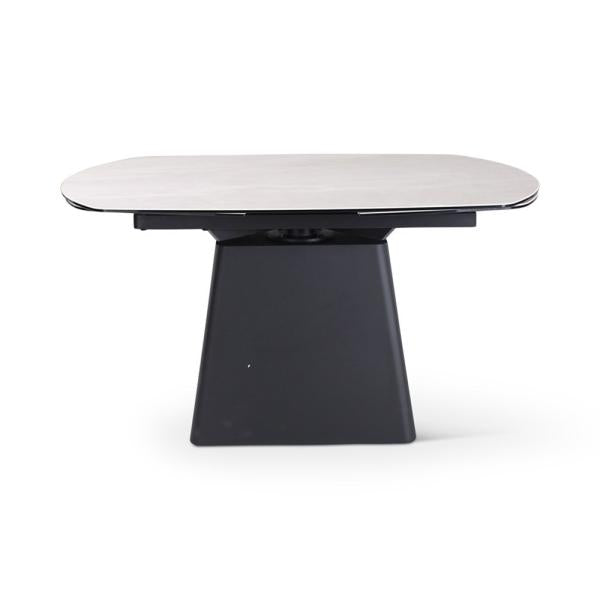 PICO extension table 140/220 ceramic beige, black metal leg