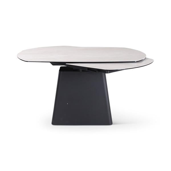 PICO extension table 140/220 ceramic beige, black metal leg