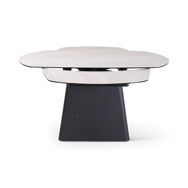 PICO extension table 140/220 ceramic beige, black metal leg