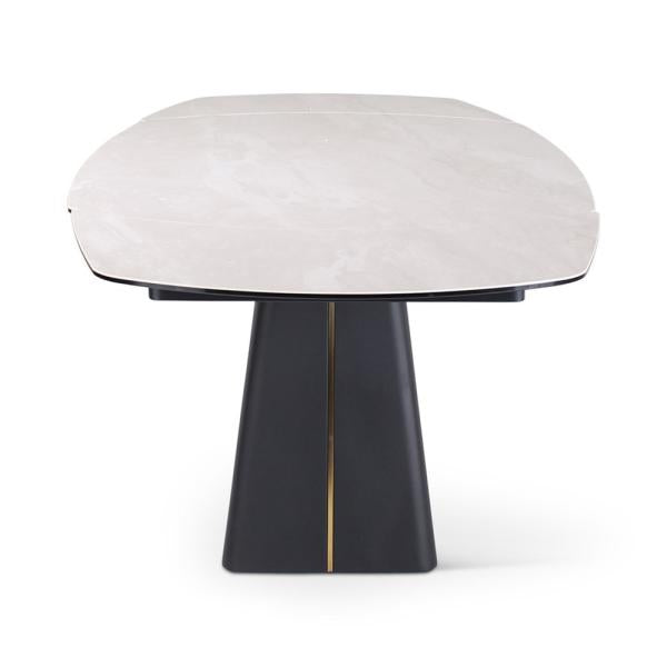 PICO extension table 140/220 ceramic beige, black metal leg