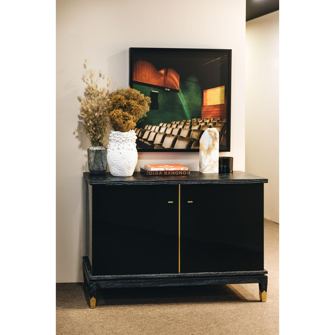 Anna Cabinet in Brushed Oak with Black Limed Finish | Modern Furniture + Decor